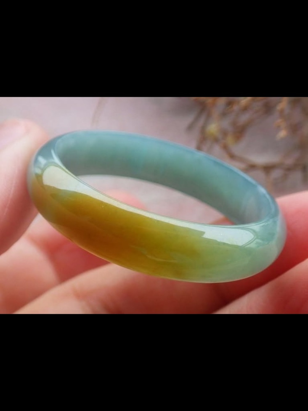 Yellow Green Certificate Jadeite jade Circle protection Donut pendant